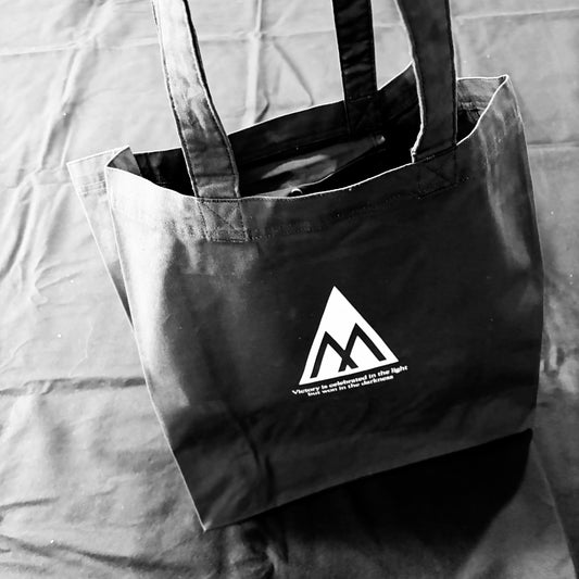 Heavy Canvas Cotton Tote Bag with Victory quote